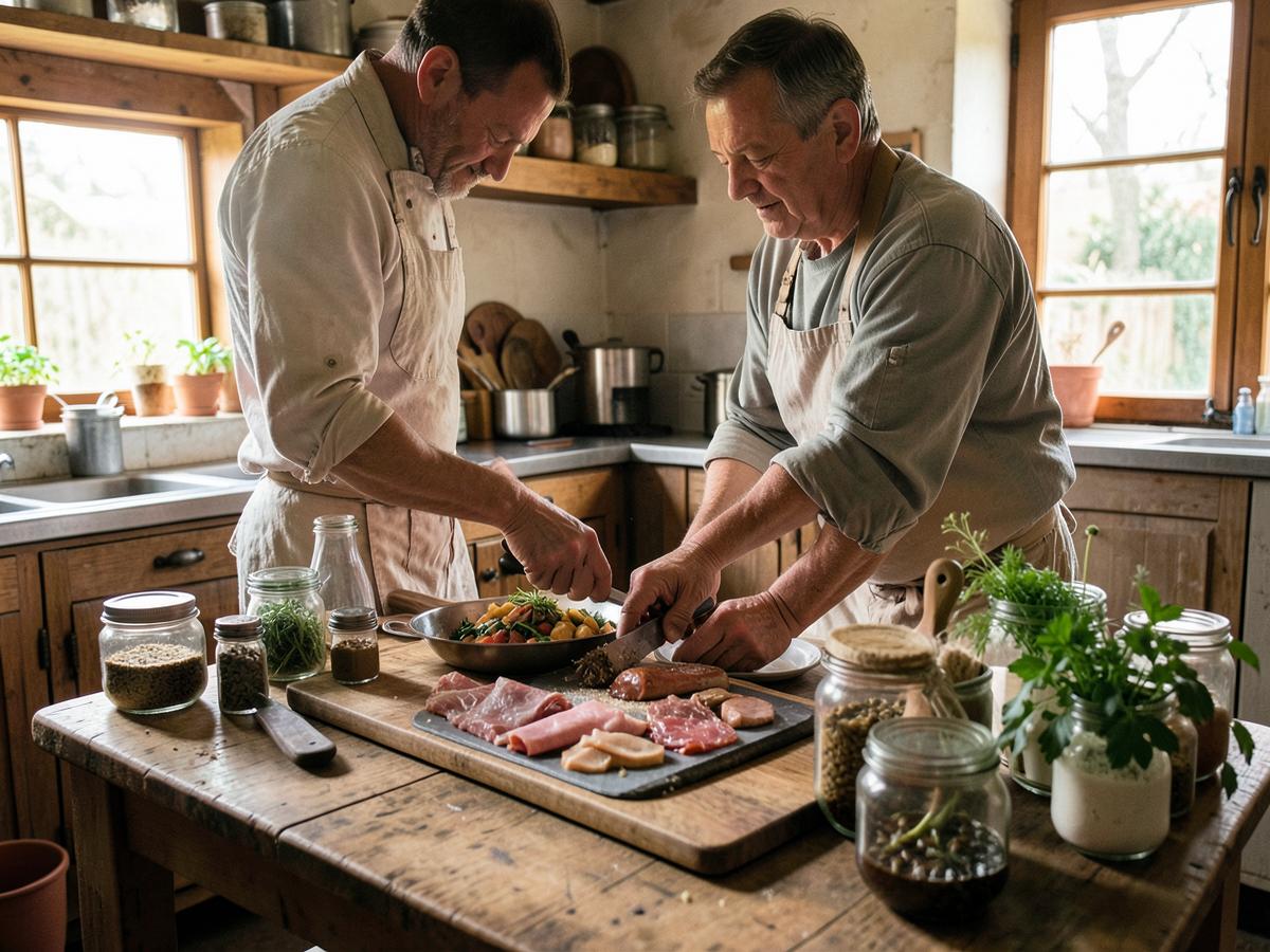 Onze chef-slager aan het werk in de eigen keuken